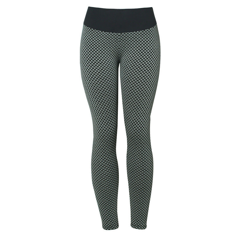 Plaid seamless leggings with high waist design for yoga and gym