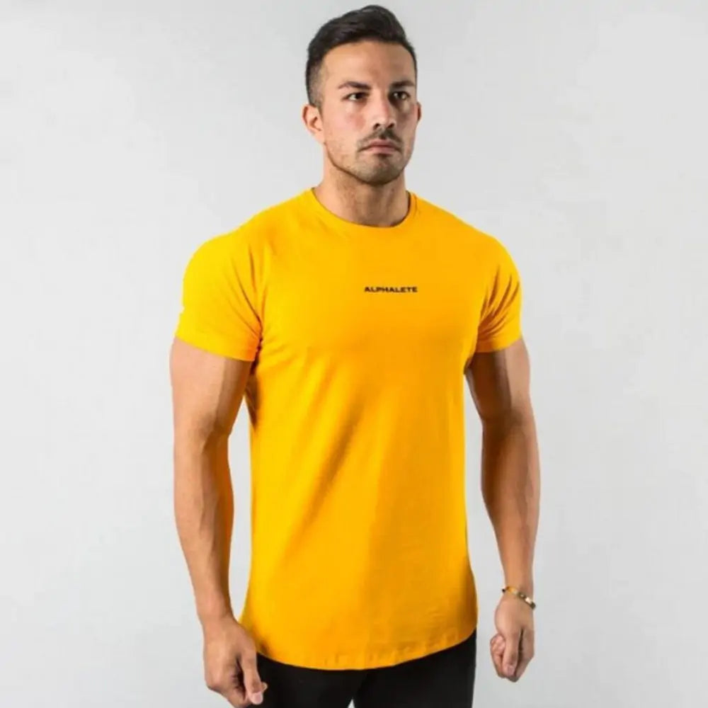 Men's Fitted Gym T-Shirt: Premium 100% cotton T-shirt with a breathable, moisture-wicking design and a flattering slim fit, ideal for gym workouts, running, or casual wear. TNT Fitness Gear
