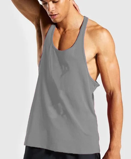 Men's Athletic Y-Back 'IRON' Printed Gym Muscle Shirt – Bodybuilding Tank Top: Lightweight and breathable tank top featuring a bold 'IRON' print, Y-back design, and thin shoulder straps for enhanced mobility and comfort during workouts or casual wear - TNT Fitness Gear