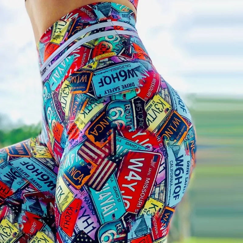Women's high-waist push-up workout leggings available in a variety of unique colors and eye-catching prints. Crafted from stretchable, moisture-wicking fabric, these leggings offer a flattering fit, optimal comfort, and flexibility—perfect for workouts, yoga, or making a stylish athleisure statement. - TNT Fitness Gear