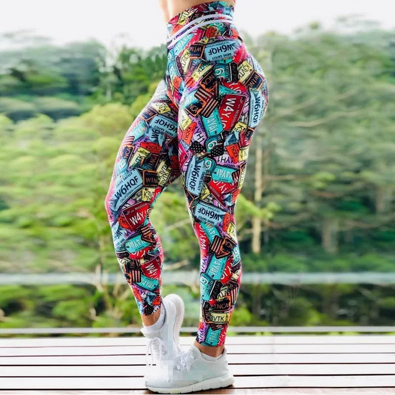 Women's high-waist push-up workout leggings available in a variety of unique colors and eye-catching prints. Crafted from stretchable, moisture-wicking fabric, these leggings offer a flattering fit, optimal comfort, and flexibility—perfect for workouts, yoga, or making a stylish athleisure statement. - TNT Fitness Gear