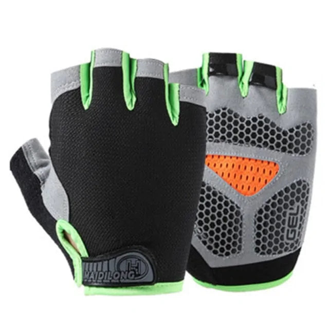 Non-slip fitness gloves designed for optimal grip and comfort. Featuring breathable material, moisture-wicking properties, and adjustable fit, these gloves provide support and protection for intense workouts and weightlifting sessions.- TNT Fitness Gear
