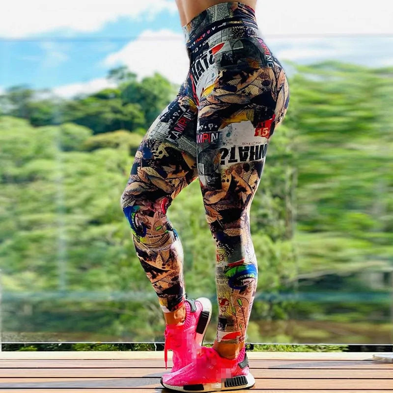 Women's high-waist push-up workout leggings available in a variety of unique colors and eye-catching prints. Crafted from stretchable, moisture-wicking fabric, these leggings offer a flattering fit, optimal comfort, and flexibility—perfect for workouts, yoga, or making a stylish athleisure statement. - TNT Fitness Gear