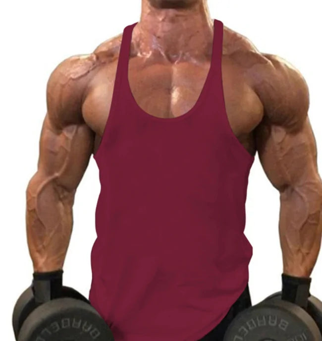 Men's Athletic Y-Back 'IRON' Printed Gym Muscle Shirt – Bodybuilding Tank Top: Lightweight and breathable tank top featuring a bold 'IRON' print, Y-back design, and thin shoulder straps for enhanced mobility and comfort during workouts or casual wear - TNT Fitness Gear