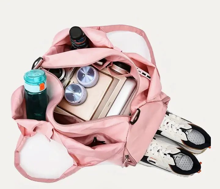 A yoga mat Training bag with multiple compartments, a separate shoe pocket, and a stylish, durable design—perfect for workouts and travel. - TNT Fitness Gear