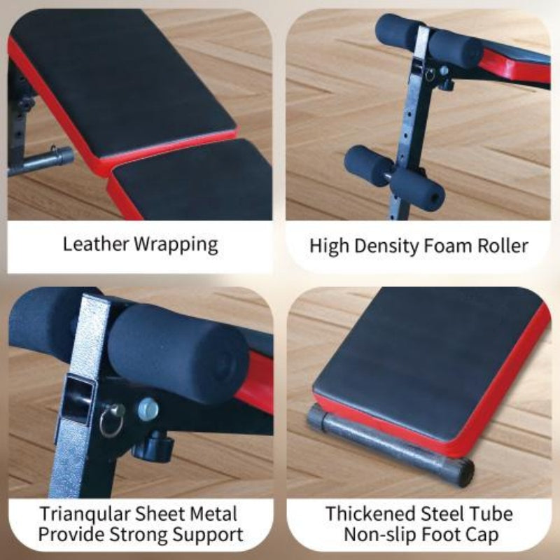 Adjustable foldable utility bench for sit-ups and strength training – multi-position home gym equipment