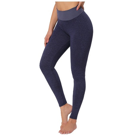 Plaid seamless leggings with high waist design for yoga and gym