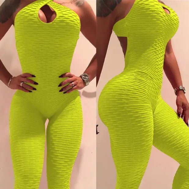 Anti-cellulite textured fitness bodysuit with a sculpting fit, designed for style, support, and enhanced performance during workouts- TNT Fitness Gear