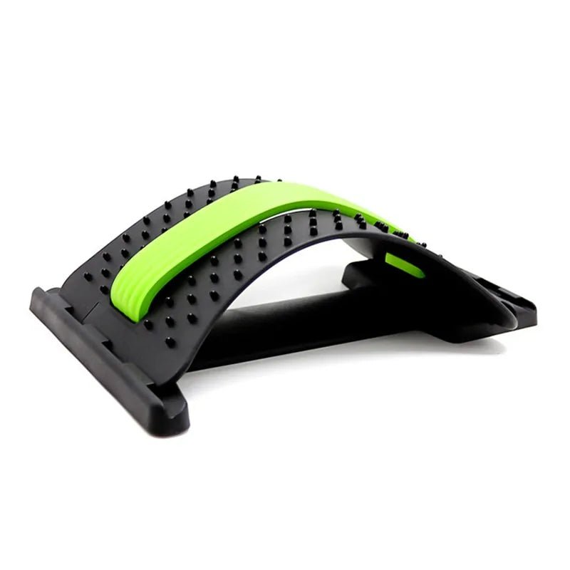 Back massage stretcher designed for lower back relief and improved posture. Made from durable ABS plastic and rubber, it features adjustable settings for a personalized massage experience. Lightweight and portable, perfect for use at home, the office, or on the go. Suitable for easing muscle tightness and promoting relaxation