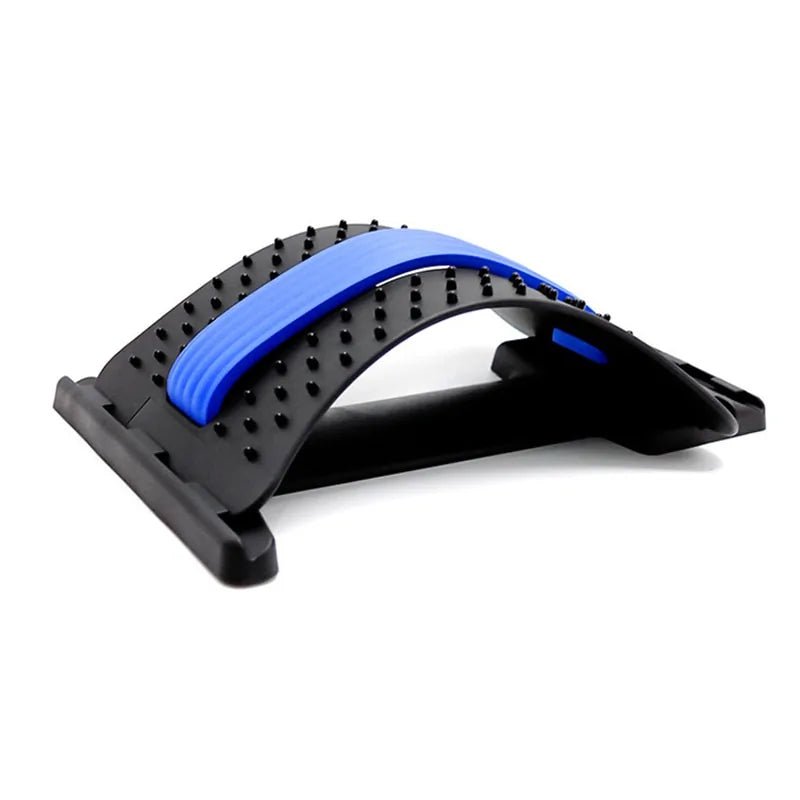 Back massage stretcher designed for lower back relief and improved posture. Made from durable ABS plastic and rubber, it features adjustable settings for a personalized massage experience. Lightweight and portable, perfect for use at home, the office, or on the go. Suitable for easing muscle tightness and promoting relaxation