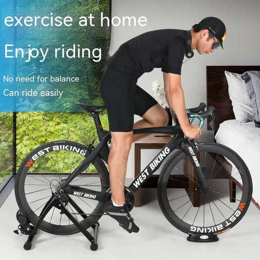 Premium indoor bicycle trainer with robust steel construction for durability and stability during intense workouts. Features advanced magnet resistance for a seamless riding experience and bike-friendly design to prevent wear. Lightweight, portable, and compatible with various bike sizes, ideal for training in any weather. - TNT Fitness