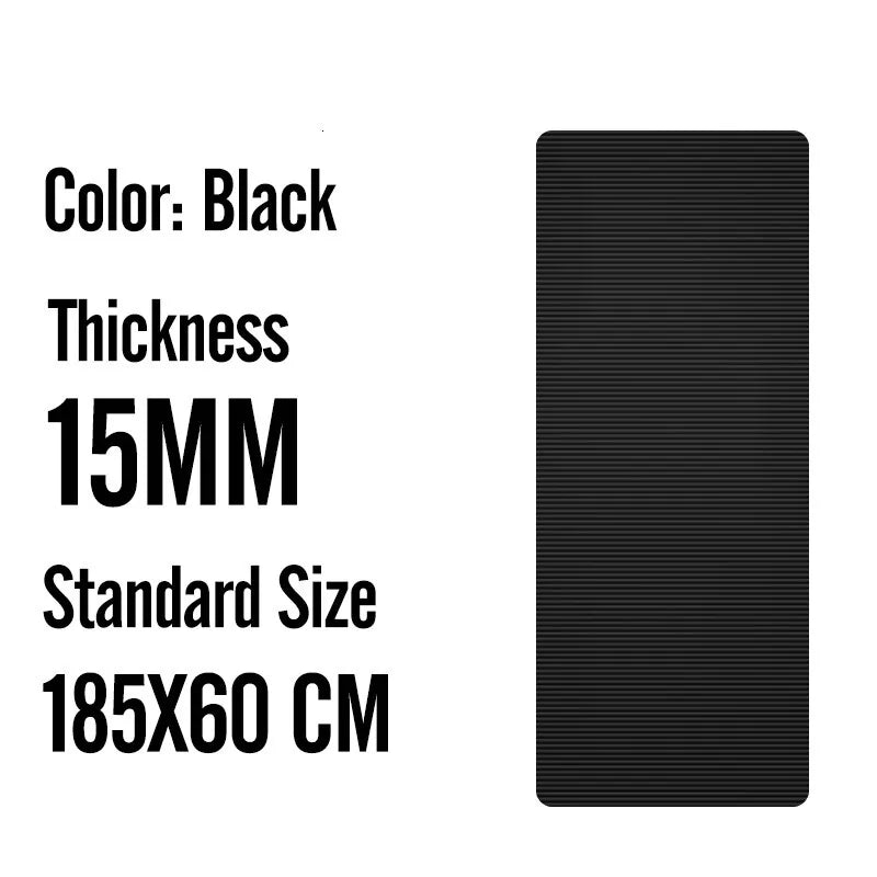 Big size gym workout yoga mat crafted from high-quality elastic NBR for optimal cushioning and support. Features dual-sided non-slip surfaces for secure workouts, easy-to-clean material for hygiene, and large dimensions suitable for dynamic movements and all fitness levels. Perfect for home gyms, studios, or group classes. TNT Fitness Gear