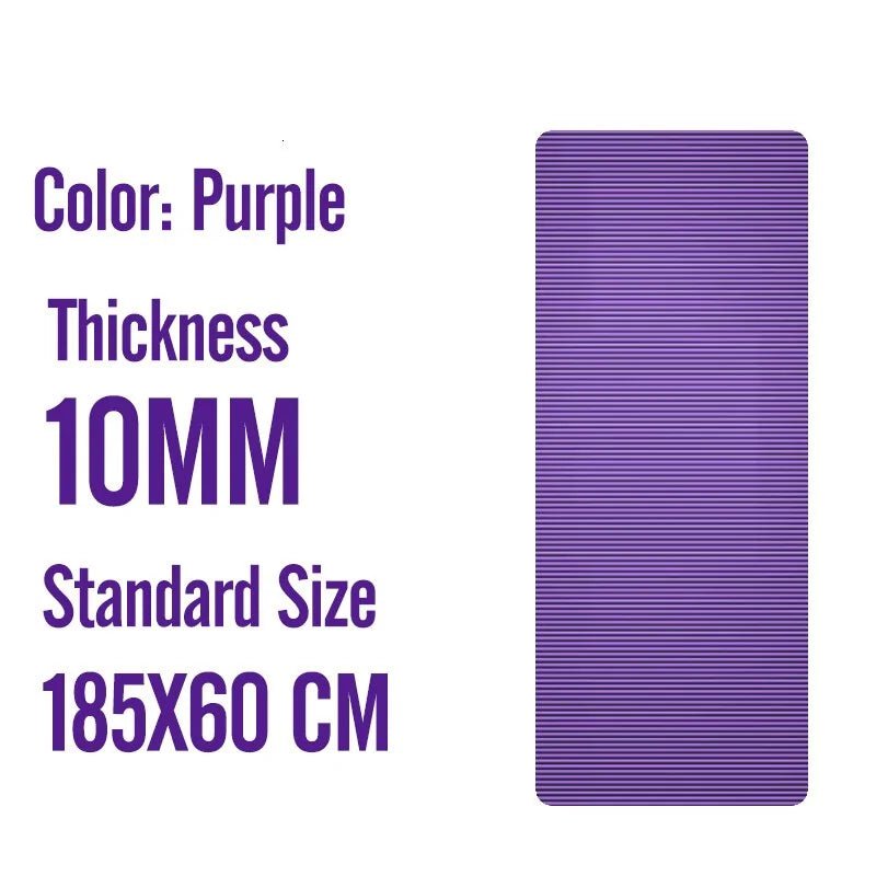 Big size gym workout yoga mat crafted from high-quality elastic NBR for optimal cushioning and support. Features dual-sided non-slip surfaces for secure workouts, easy-to-clean material for hygiene, and large dimensions suitable for dynamic movements and all fitness levels. Perfect for home gyms, studios, or group classes. TNT Fitness Gear