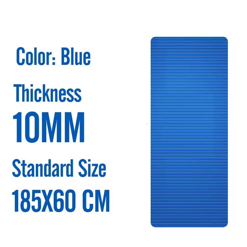 Big size gym workout yoga mat crafted from high-quality elastic NBR for optimal cushioning and support. Features dual-sided non-slip surfaces for secure workouts, easy-to-clean material for hygiene, and large dimensions suitable for dynamic movements and all fitness levels. Perfect for home gyms, studios, or group classes. TNT Fitness Gear