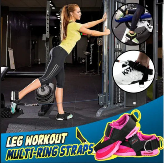 Complete Leg Workout Universal Multi-Ring Straps designed for versatile resistance and support. Ideal for targeting every muscle group, enhancing strength, flexibility, and fitness with adjustable resistance levels. Portable and convenient for effective home leg workouts.- TNT Fitness Gear