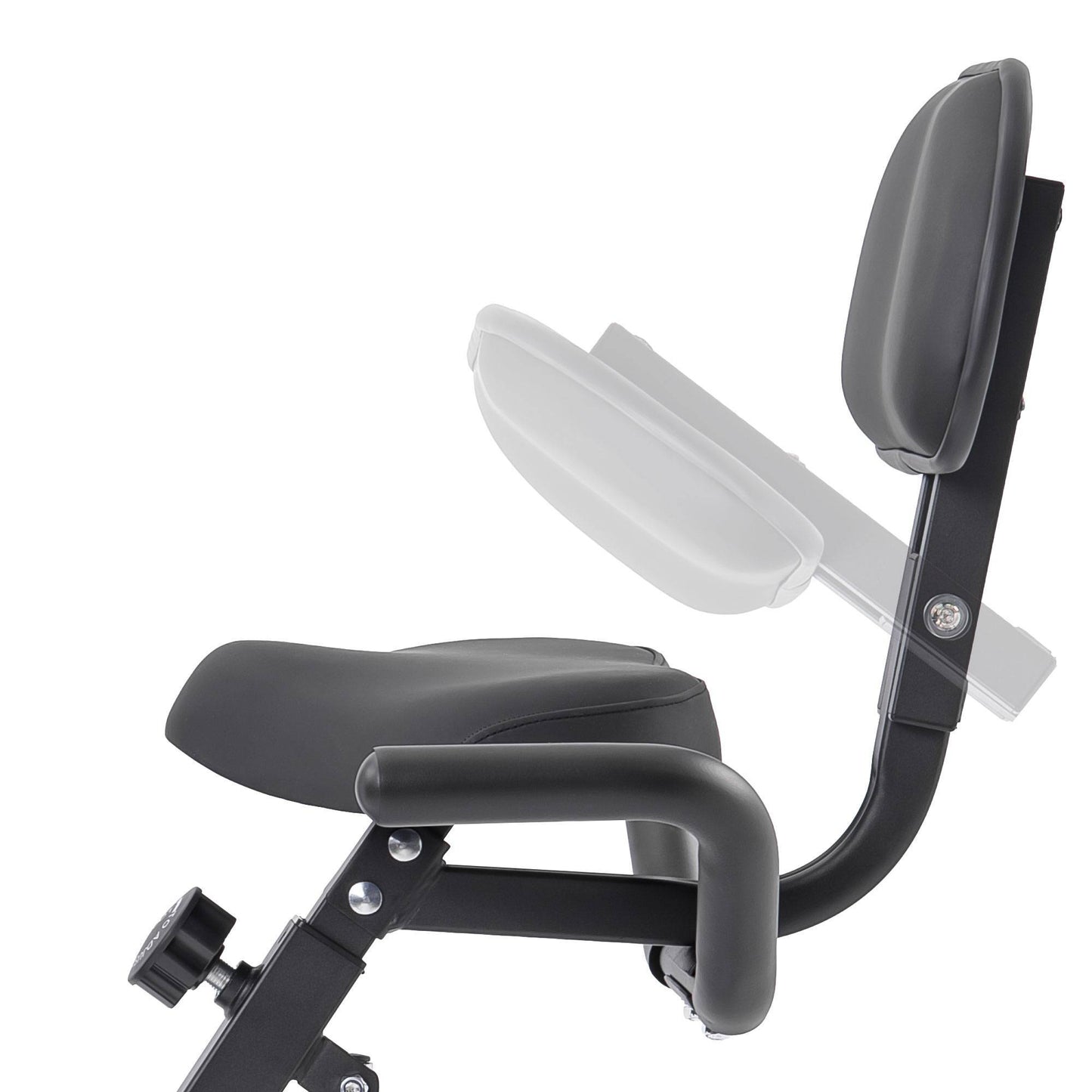 Turquoise and black Folding exercise bike with LCD display, arm bands, and adjustable resistance – upright and recumbent modes