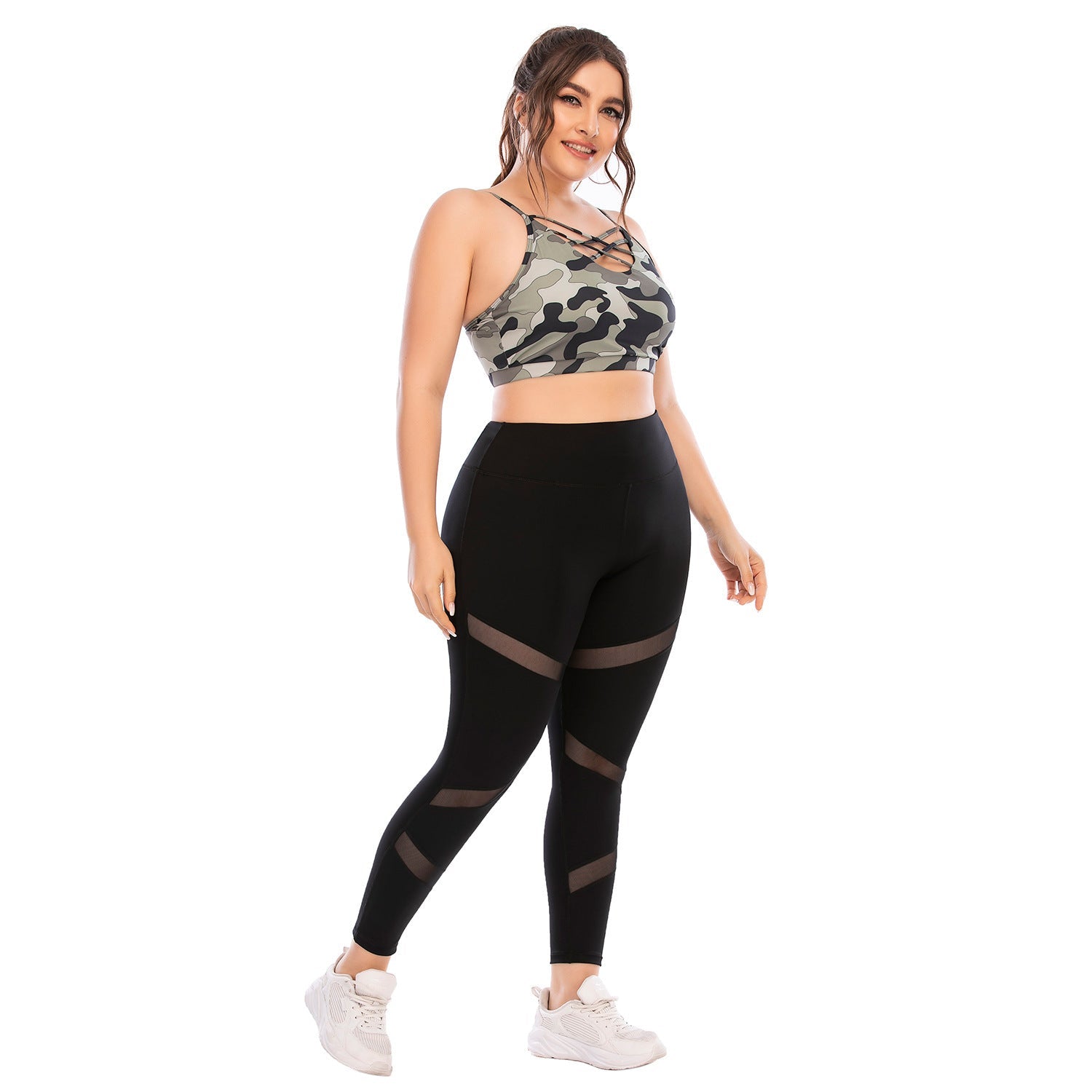 Plus-size women's fitness and yoga suits with a sleeveless, high-quality nylon blend, moisture-wicking fabric, and a flattering high-support design for comfort and versatility. - TNT Fitness Gear