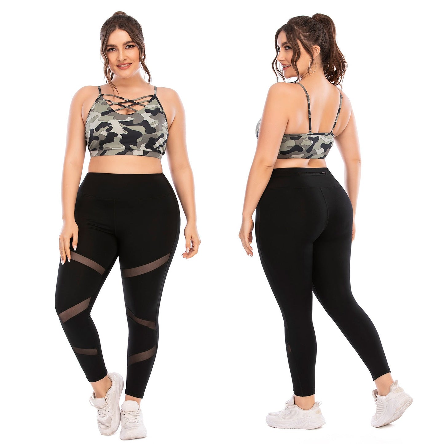Plus-size women's fitness and yoga suits with a sleeveless, high-quality nylon blend, moisture-wicking fabric, and a flattering high-support design for comfort and versatility. - TNT Fitness Gear