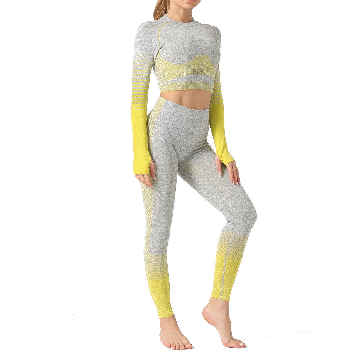 Women's seamless yoga suits designed for comfort and performance, featuring a flexible, breathable fabric that moves with your body. Perfect for yoga, workouts, or casual wear, offering a sleek, stylish fit. TNT Fitness Gear.