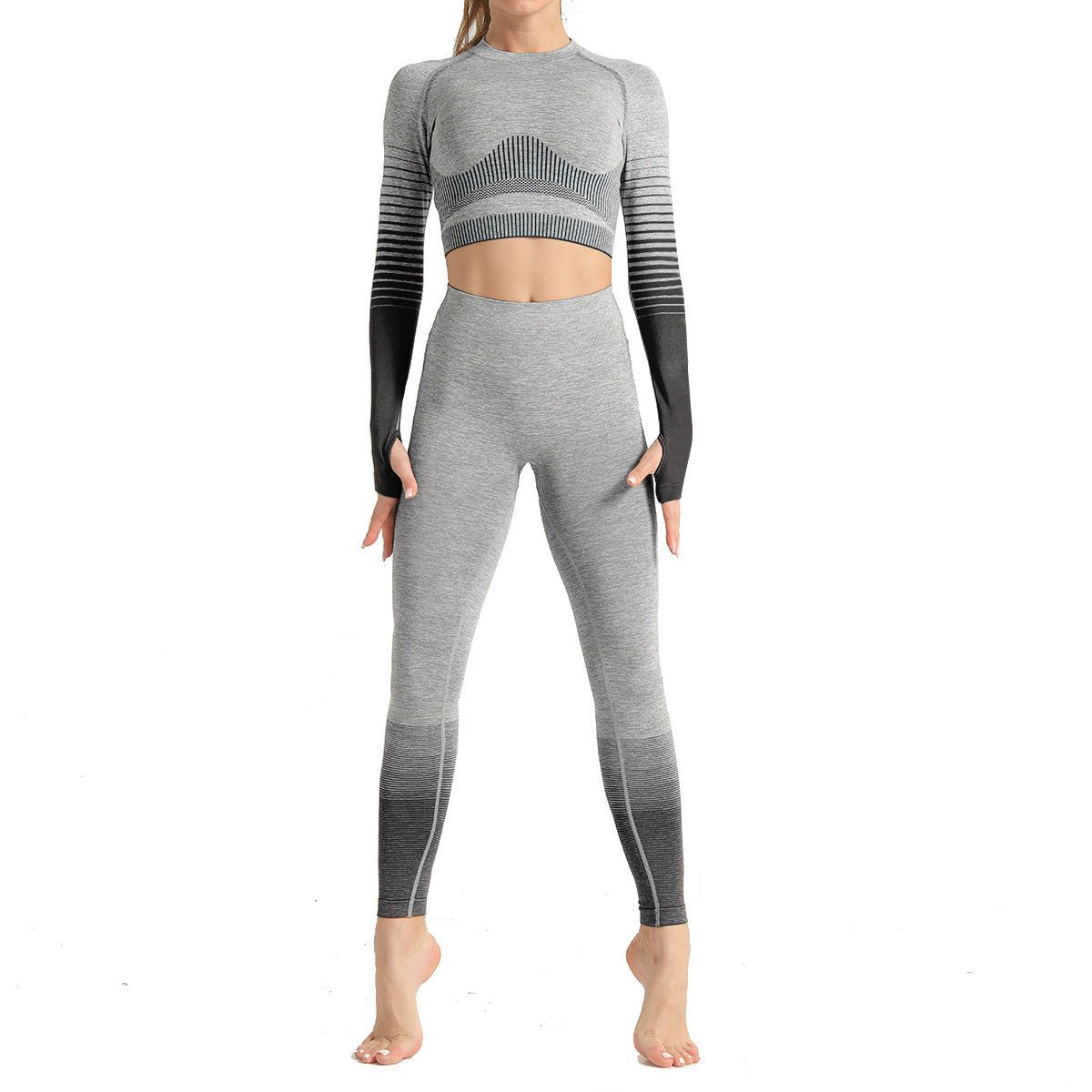 Women's seamless yoga suits designed for comfort and performance, featuring a flexible, breathable fabric that moves with your body. Perfect for yoga, workouts, or casual wear, offering a sleek, stylish fit. TNT Fitness Gear.