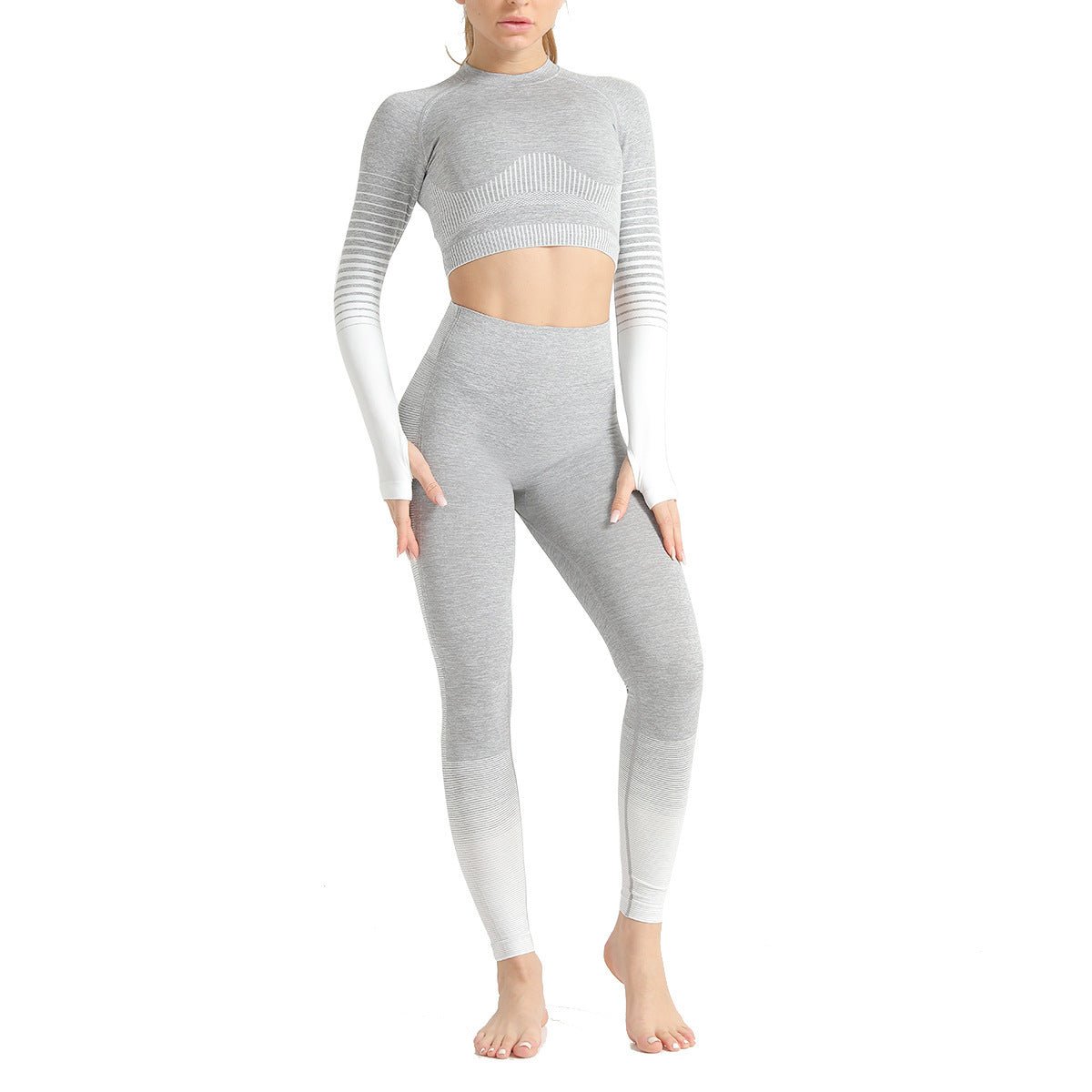 Women's seamless yoga suits designed for comfort and performance, featuring a flexible, breathable fabric that moves with your body. Perfect for yoga, workouts, or casual wear, offering a sleek, stylish fit. TNT Fitness Gear.