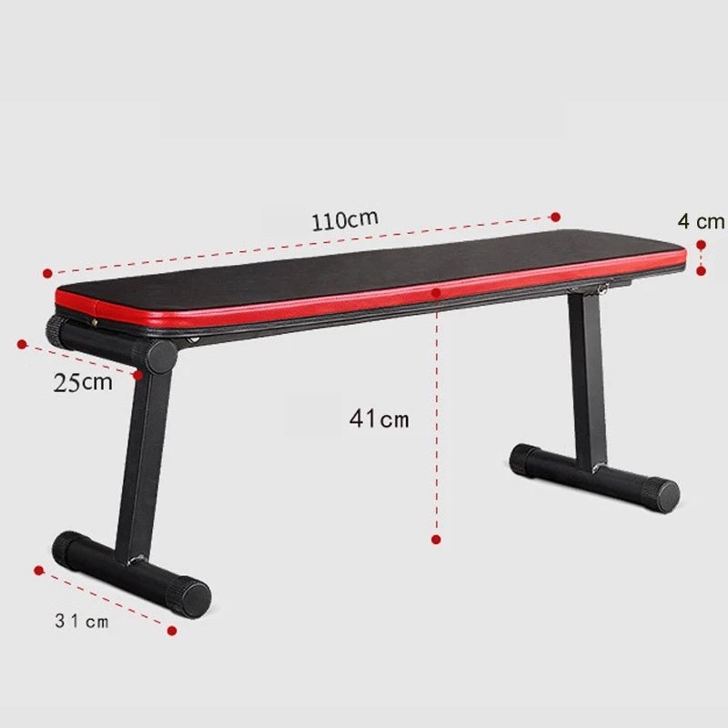 Compact and foldable fitness bench designed for home workouts. Features adjustable settings for various exercises, offering stability and comfort. It is ideal for strength training and space-saving convenience.