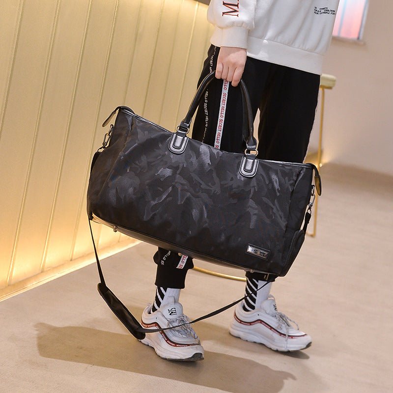 A durable waterproof fitness training bag with a spacious design, dedicated shoe pocket, and high-quality Oxford cloth material—perfect for workouts and travel - TNT Fitness Gear