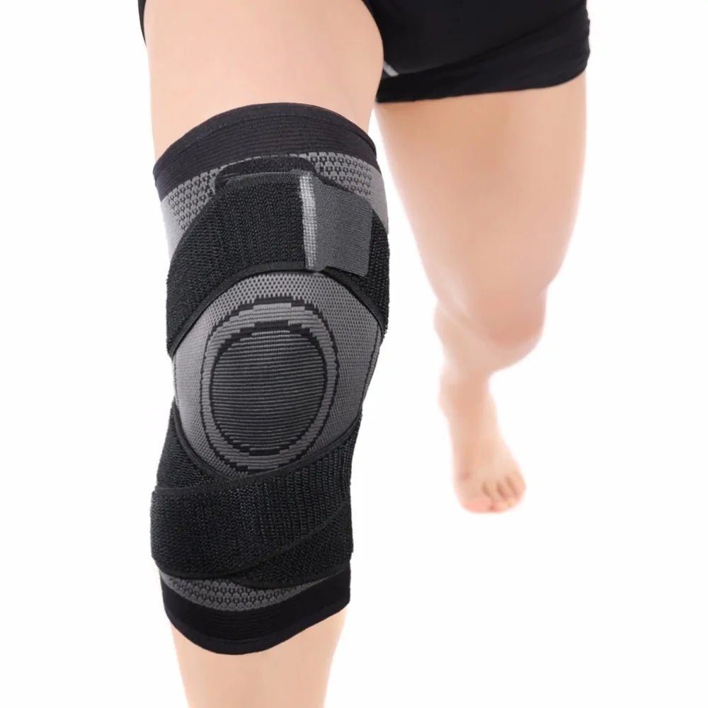 Compression Belt Knitted Sports Knee Pads designed for comfort, support, and knee protection during workouts. Made with breathable, high-quality materials for stability, flexibility, and durability. Perfect for intense activities, ensuring long-lasting performance and confidence.- TNT Fitness Gear