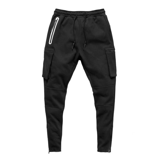 Men’s slim fit cargo joggers zipper pockets utility sweatpants athletic casual wear