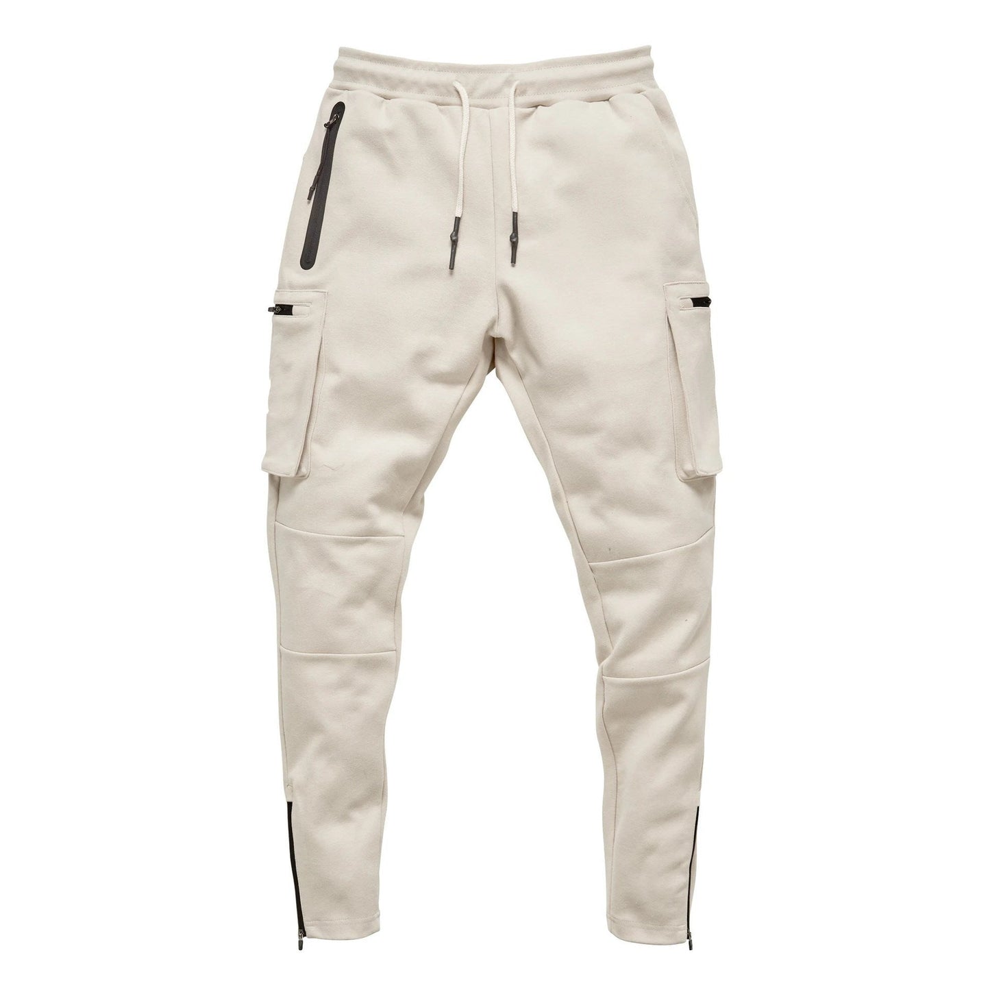 Men's slim-fit cargo sweatpants with breathable cotton fabric, sleek design, and zipped pockets by TNT Fitness Gear
