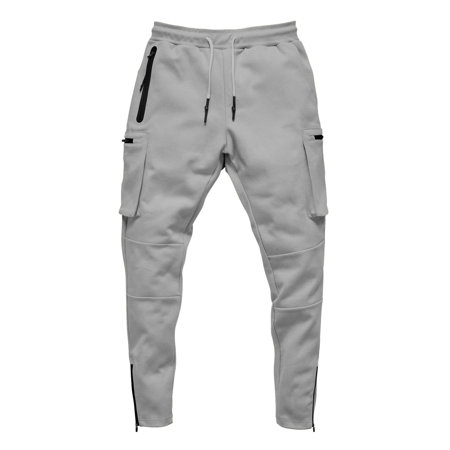 Men’s slim fit cargo joggers zipper pockets utility sweatpants athletic casual wear