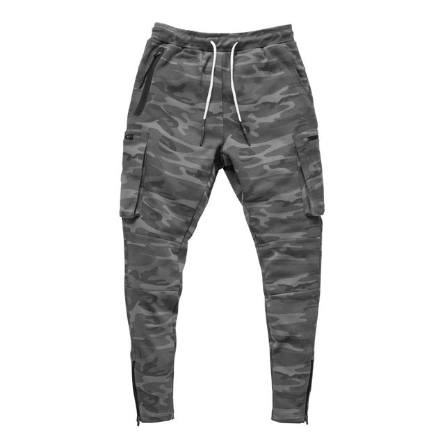 Men's slim-fit cargo sweatpants with breathable cotton fabric, sleek design, and zipped pockets by TNT Fitness Gear