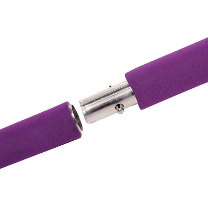 Pilates Bar with integrated resistance bands, designed to enhance workouts by engaging all muscle groups. Promotes better posture, stability, and core strength with adjustable resistance for all fitness levels. Made from durable materials with comfortable grips, it’s lightweight, compact, and perfect for home, gym, or travel use.- TNT Fitness Gear