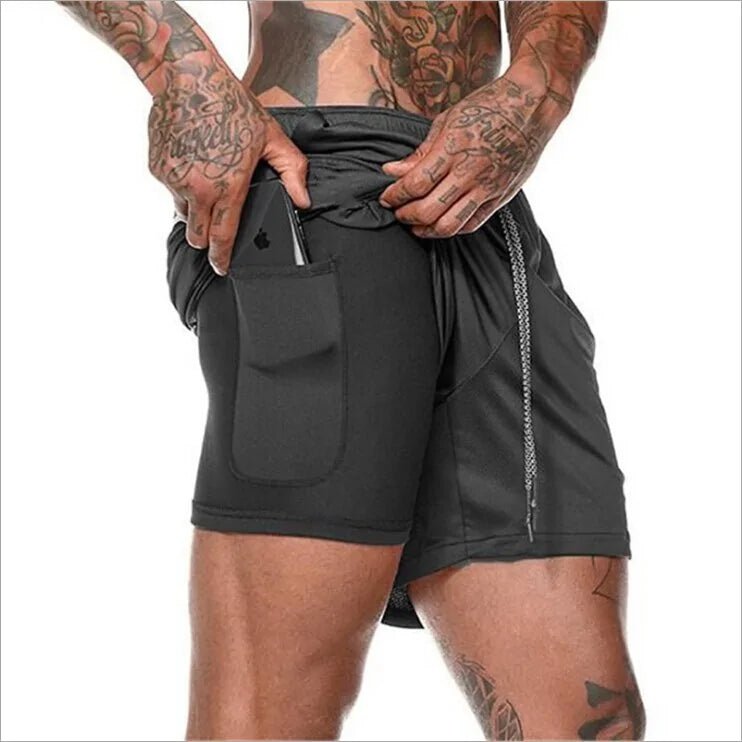 Fitness Running Shorts - lightweight, moisture-wicking shorts with flexible fabric for unrestricted movement. Features convenient pockets for essentials, ensuring cool, comfortable, and hassle-free runs - TNT Fitness Gear