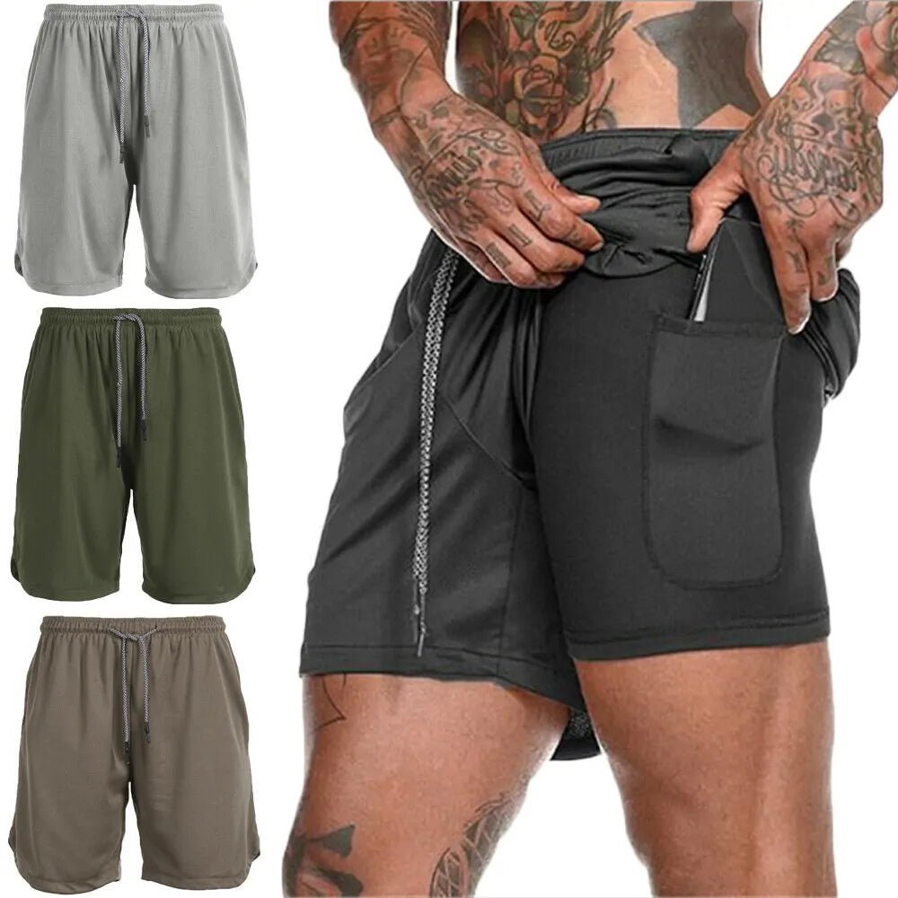 Fitness Running Shorts - lightweight, moisture-wicking shorts with flexible fabric for unrestricted movement. Features convenient pockets for essentials, ensuring cool, comfortable, and hassle-free runs - TNT Fitness Gear