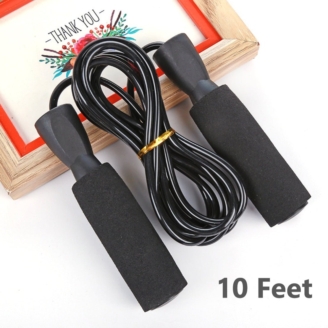 Adjustable speed jump rope for boxing, aerobic exercise, and tangle-free fitness workouts. Smooth design by TNT Fitness Gear