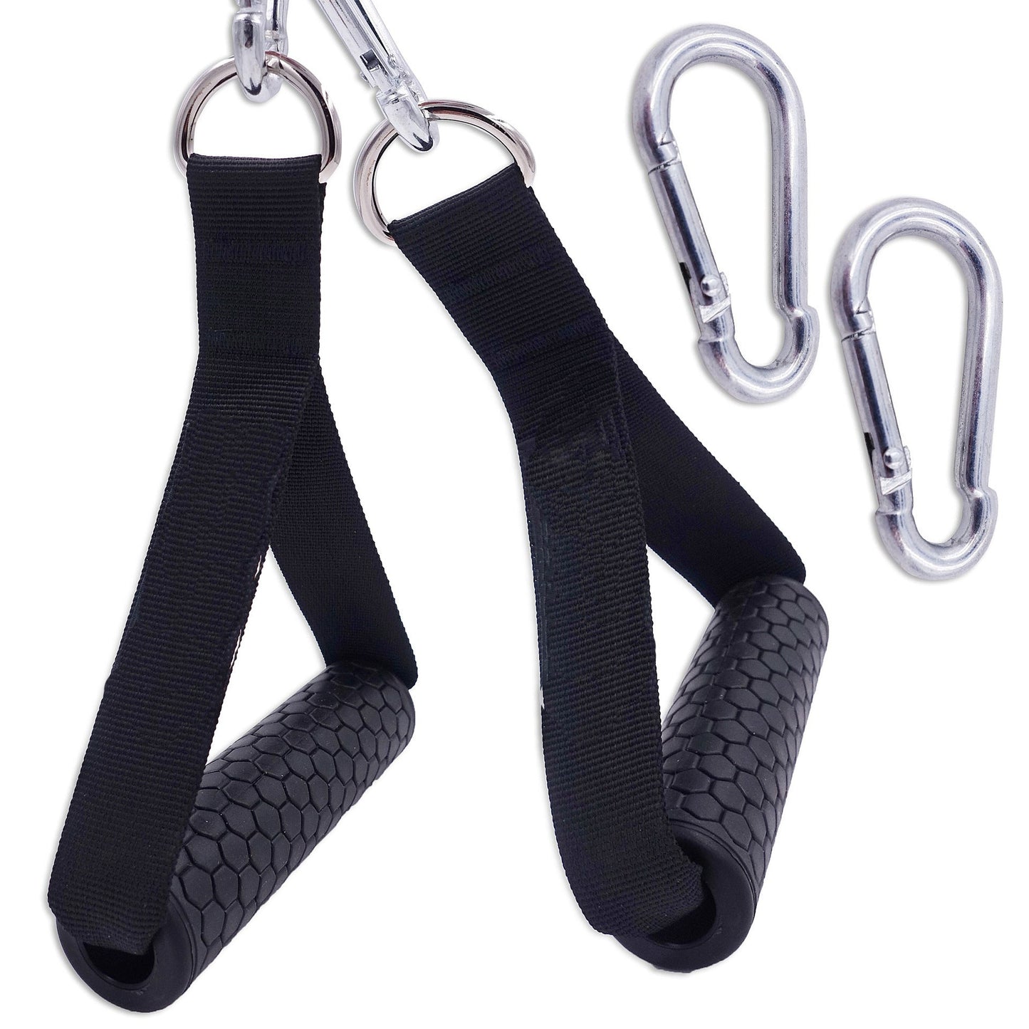 Anti-Slip Gym Exercise Handles designed for cable machines, featuring a strong grip and durable construction. Ideal for strength training, providing comfort and stability during intense workouts. TNT Fitness Gear