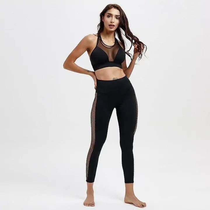 High Waisted Mesh Patchwork Workout Leggings - TNT Fitness