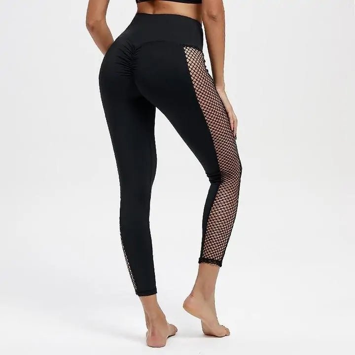 High Waisted Mesh Patchwork Workout Leggings - TNT Fitness