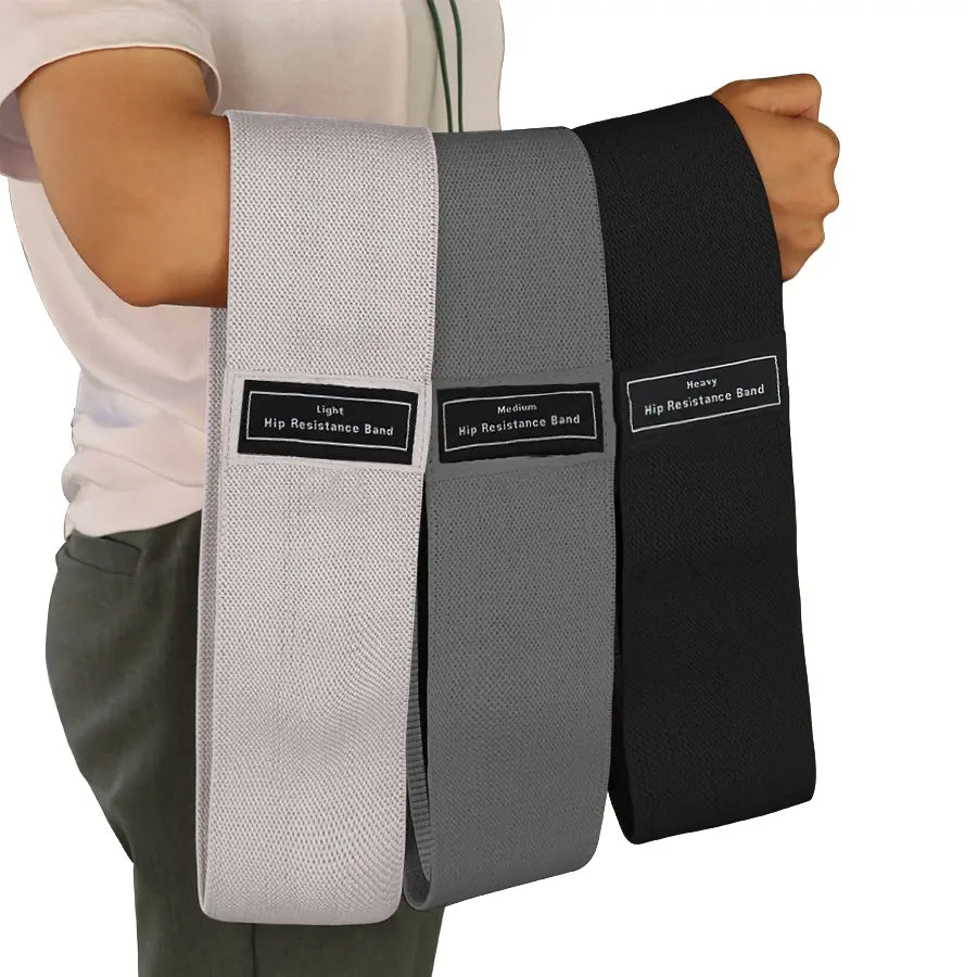 Premium hip, booty, and thigh workout bands made with durable, non-slip fabric. Ideal for strength training, toning, and sculpting lower body muscles. Lightweight, portable, and perfect for workouts at home, the gym, or on the go. - TNT Fitness Gear