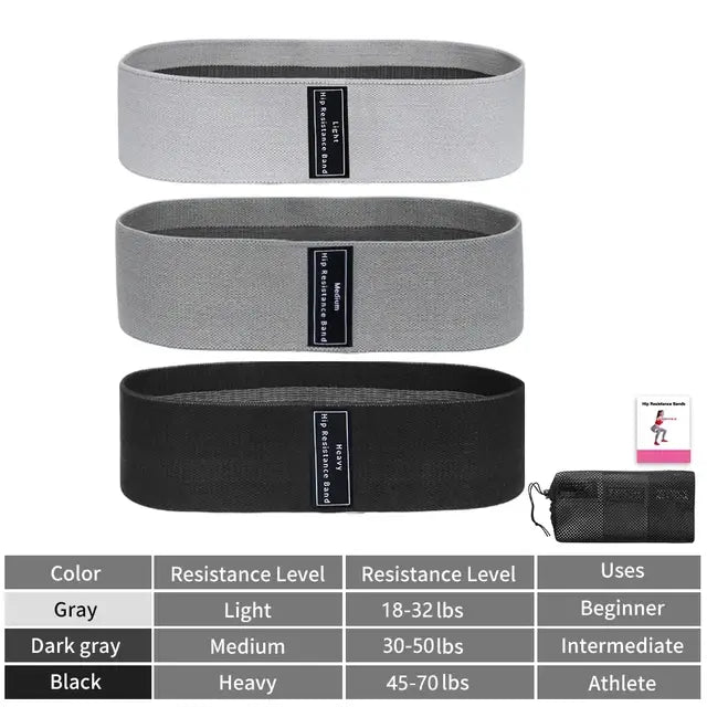 Premium hip, booty, and thigh workout bands made with durable, non-slip fabric. Ideal for strength training, toning, and sculpting lower body muscles. Lightweight, portable, and perfect for workouts at home, the gym, or on the go. - TNT Fitness Gear