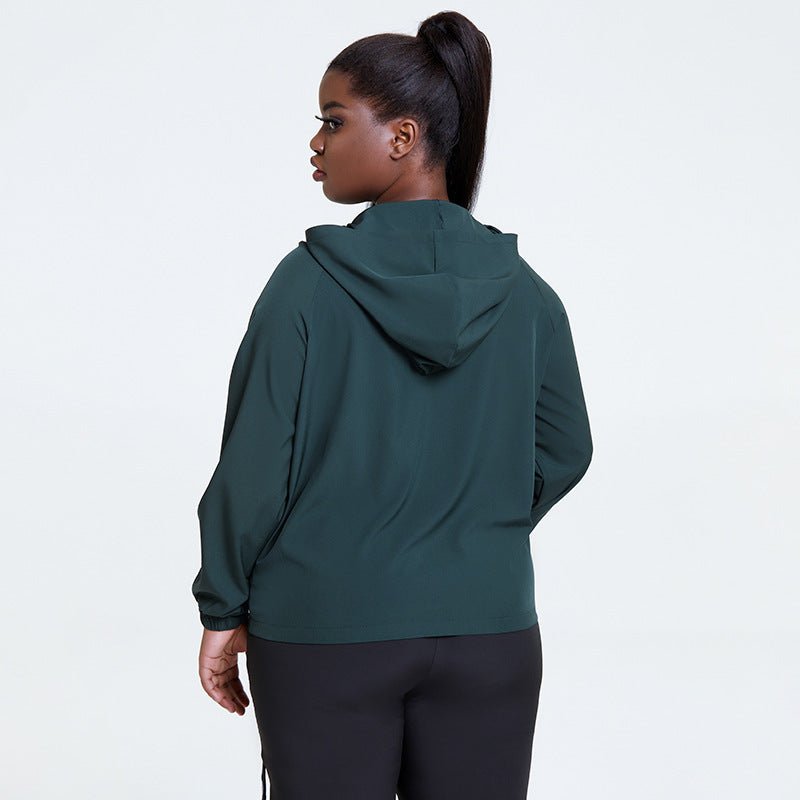 Hooded Running Sweatshirt Women Fitness Yoga Workout Tops - TNT Fitness