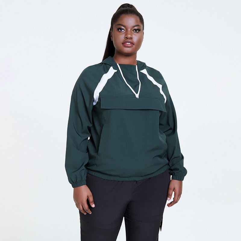 Hooded Running Sweatshirt Women Fitness Yoga Workout Tops - TNT Fitness