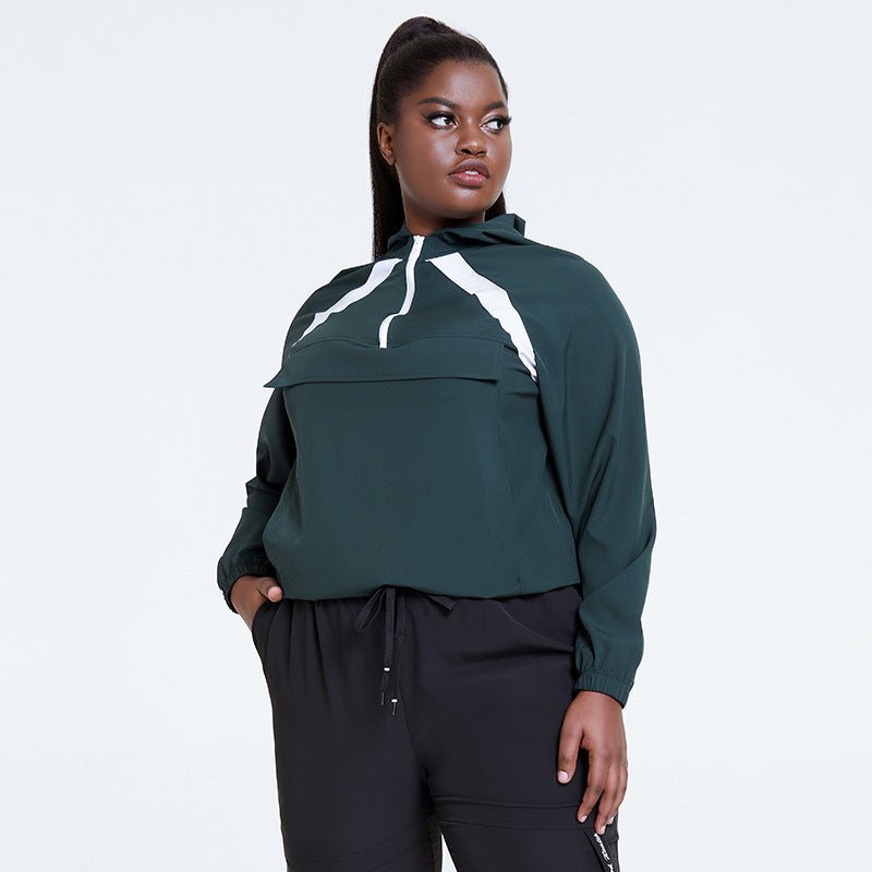 Hooded Running Sweatshirt Women Fitness Yoga Workout Tops - TNT Fitness