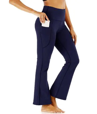 Functional and fashionable workout leggings with pockets designed for women. Made from stretchy, moisture-wicking fabric, these high-waisted leggings provide comfort and convenience during exercise and casual wear.