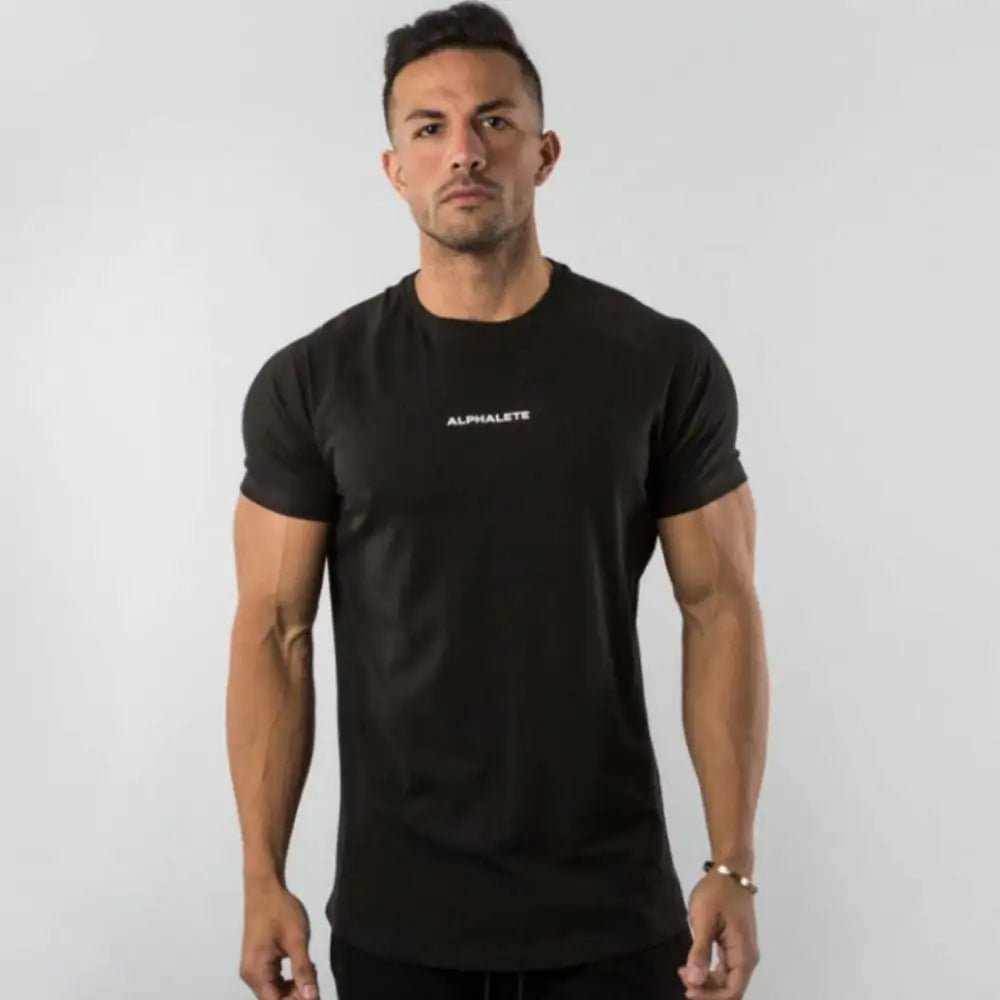 Men's Fitted Gym T-Shirt: Premium 100% cotton T-shirt with a breathable, moisture-wicking design and a flattering slim fit, ideal for gym workouts, running, or casual wear. TNT Fitness Gear