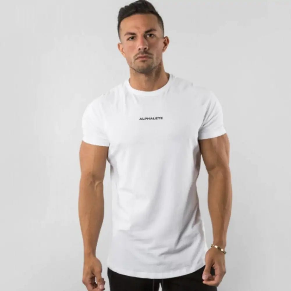 Men's Fitted Gym T-Shirt: Premium 100% cotton T-shirt with a breathable, moisture-wicking design and a flattering slim fit, ideal for gym workouts, running, or casual wear. TNT Fitness Gear