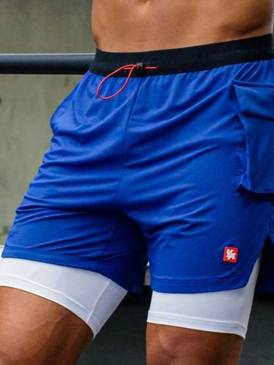 Men's 2 in - 1 Drawstring Shorts—Comfort & Storage - TNT Fitness Gear - TNT Fitness