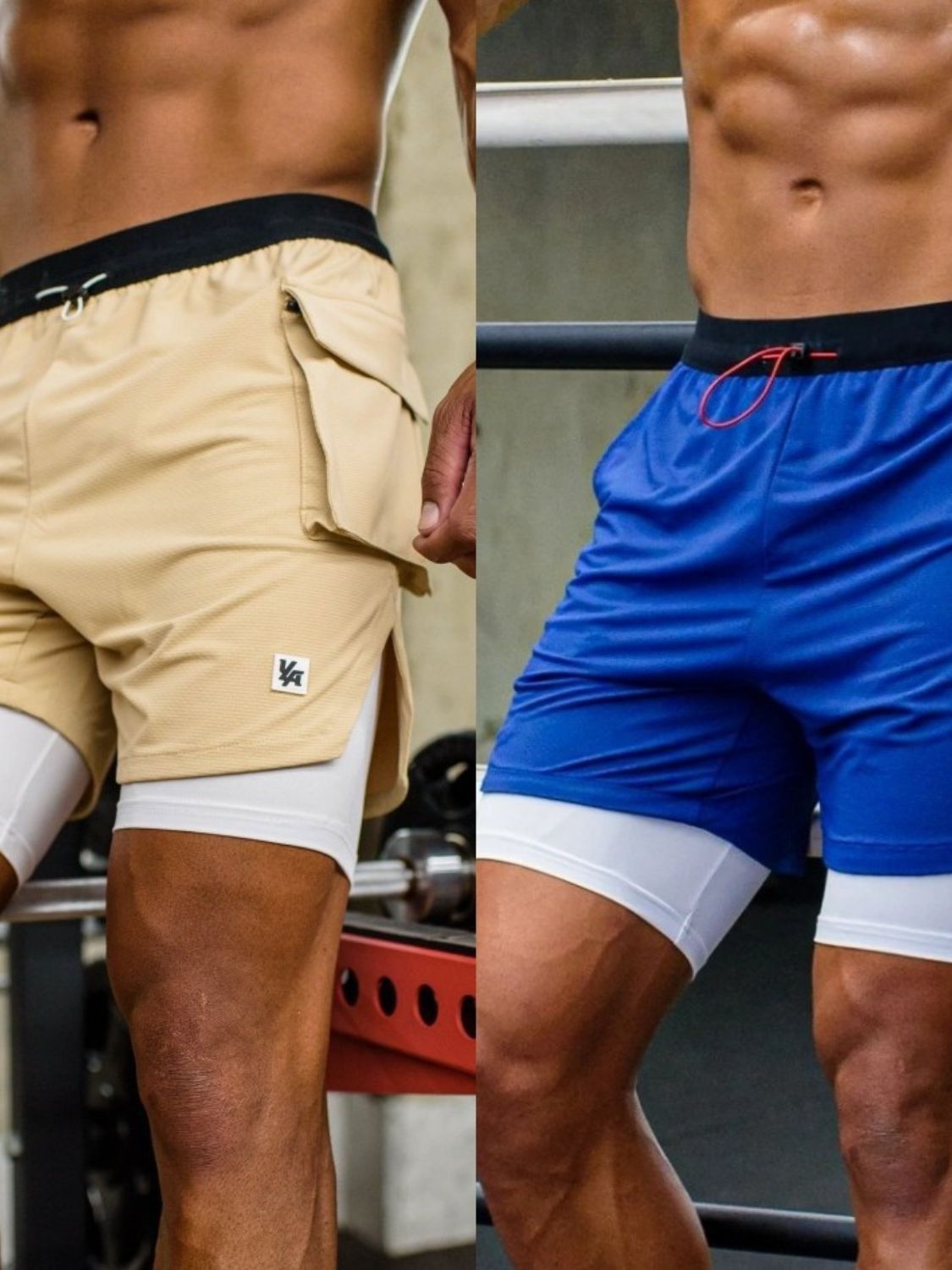 Men's 2 in - 1 Drawstring Shorts—Comfort & Storage - TNT Fitness Gear - TNT Fitness