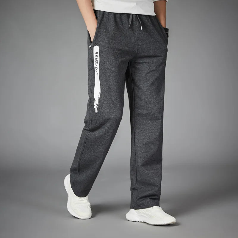 Men’s Loose Fit Stripe Sweatpants – Gym & Running Training Pants - TNT Fitness